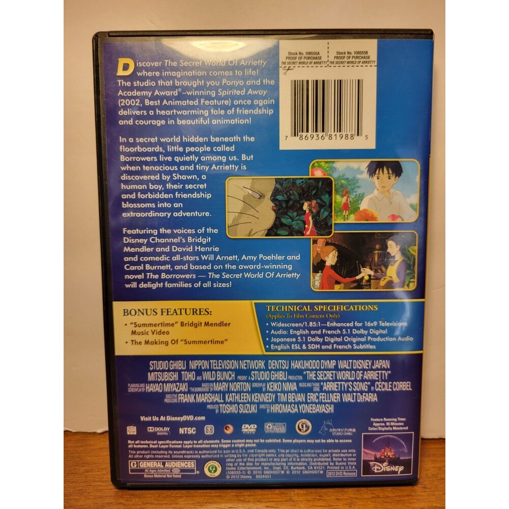 The Secret World of Arrietty (DVD) 2010 Hiromasa Yonebayashi - Studio Ghibli - Picture 2 of 6